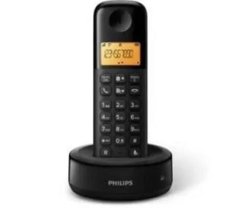 Telefone Sem Fio Philips Preto D1301b Identificador - R$ 79