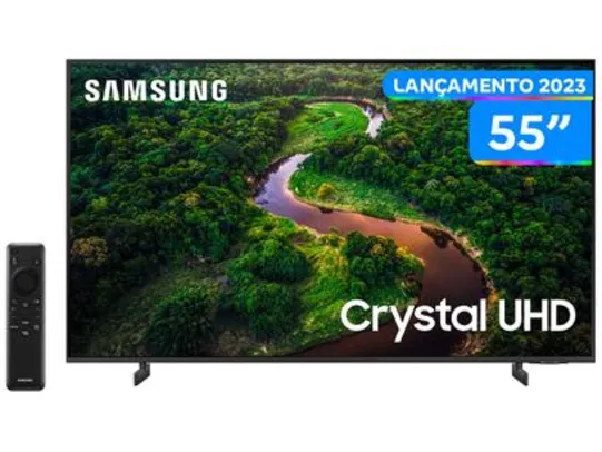 Smart TV 55” UHD 4K LED Crystal Samsung 55CU8000 - Lançamento 2023 Wi-Fi Bluetooth Alexa 3 HDMI