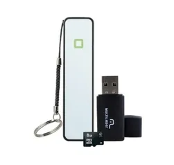 Kit Power Bank Portátil + Carregador + Pen Drive + Cartão de Memória