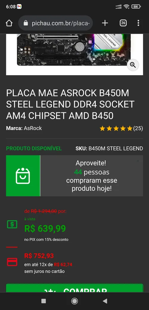 Imagem na descrição da promoção