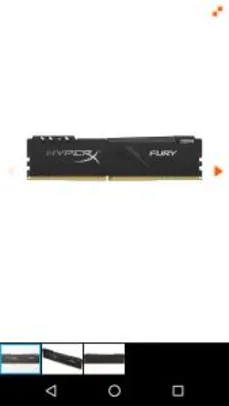 Memória DDR4 Kingston HyperX Fury, 16GB 3200MHz, Black  R$303,63