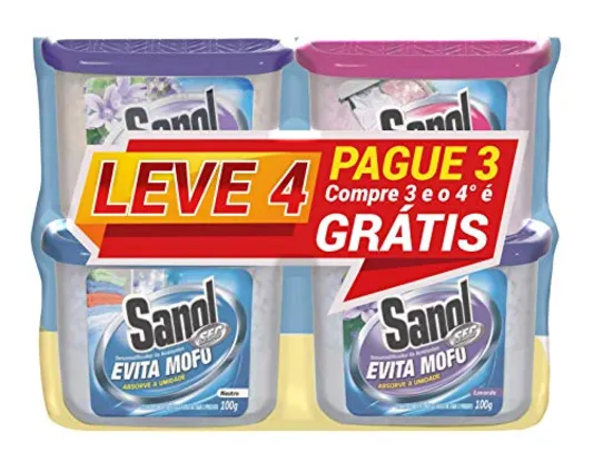 Evita mofo Sec Leve 4 Pague 3 - 1 Neutro/ 2 Lavanda/ 1 Baby Sanol 4 X 100G, Sanol, Colorido, 4 X 100 G