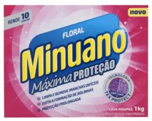 [Leve 3 Pague 2] Sabão em Pó Minuano Máxima Proteção Floral - 1kg R$5