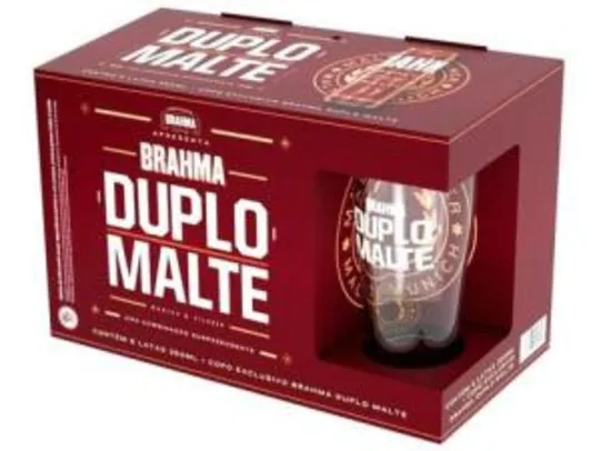 [R$ 20 DE VOLTA] Cerveja Brahma Duplo Malte Lager 6 Unidades - 350ml com Copo
