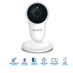 Câmera de Segurança Wi-Fi Fixa com Inteligência de Vídeo HD Branca ESC-WY3 Elsys