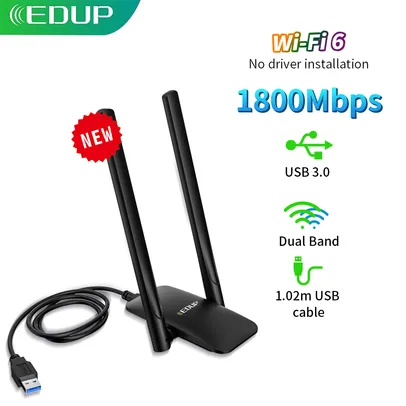 Adaptador de Rede Edup wifi 6