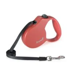 Guia Retrátil Safe Walk Emborrachada Fita 5 Metros Até 18kgs Vermelho Mimo