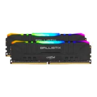 MEMORIA CRUCIAL BALLISTIX 16GB (2X8) DDR4 3200MHZ RGB PRETA | R$ 539