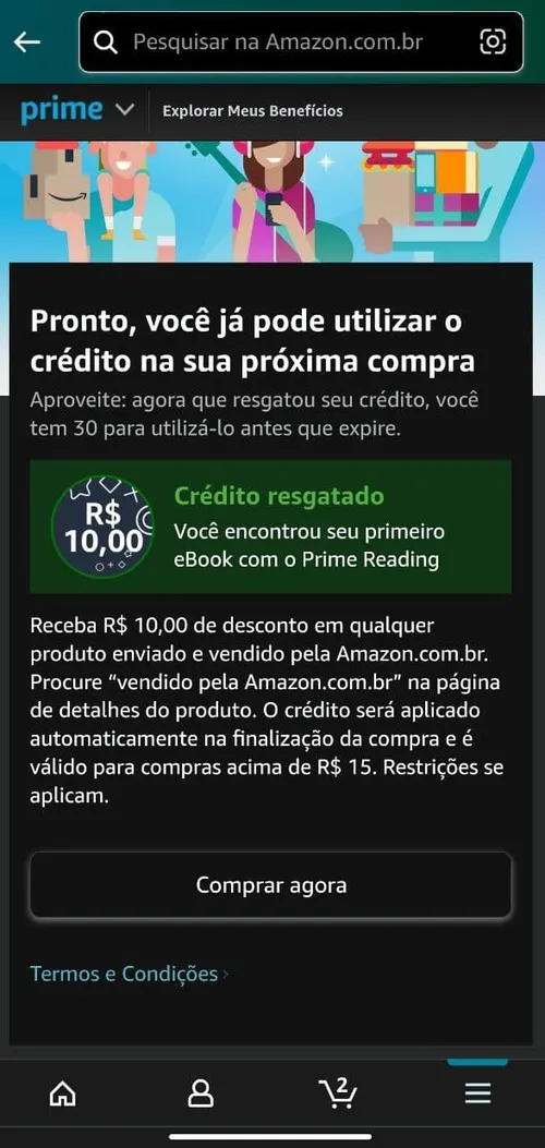 Imagem na descrição da promoção