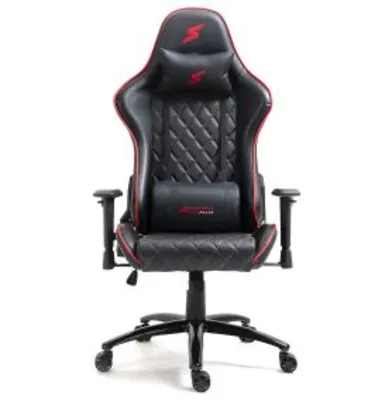 Cadeira Gamer SuperFrame Warrior, Reclinável, Suporta até 180KG, Preto e Vermelho