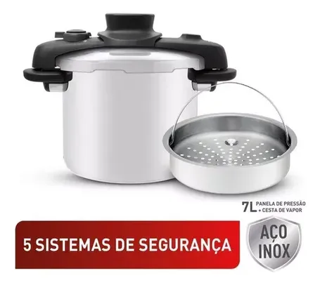 [SANTANDER] Panela De Pressão 7l Tefal Opti'space Inox Com Fundo Triplo