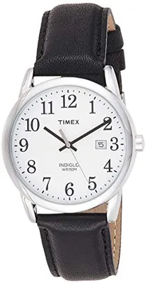 Timex Relógio com pulseira de couro Easy Reader de 38 mm