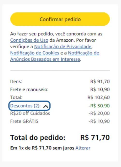 Imagem na descrição da promoção