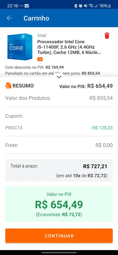 Imagem na descrição da promoção