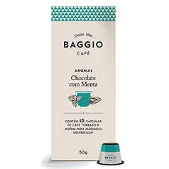 [REC | Leve 5 Pague 3] Cápsulas de Café Baggio Café Aroma Chocolate C/Menta, compatível com Nespresso, contém 10 cápsulas