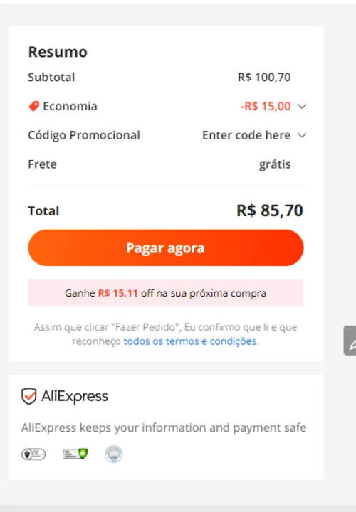 Imagem na descrição da promoção