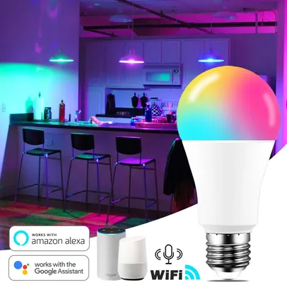 Lâmpada Smart RGB com Google Assistant e Alexa