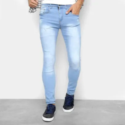 Calça jeans masculina azul claro