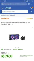 WaterCooler Cooler Master Masterliquid ML240L RGB | R$322