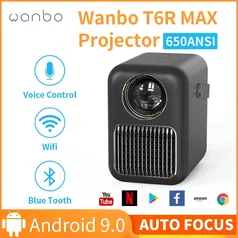 Projetor Wambo T6R Max Full HD, Led, wifi, 650 ansi e controle de voz