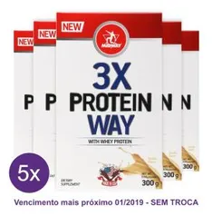 Kit 5x Way Protein 3x: Blend de proteínas concentradas soja, leite e albumina - Midway 300g