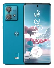 Smartphone Motorola Edge 40 Neo 5G 256GB 8 RAM 50MP Ultra-Pixel AI Camera IP68 NFC - Caneel Bay - Vegan