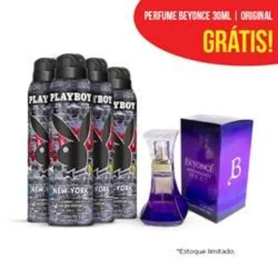 [Netfarma] 4 Desodorantes playboy ou adidas + Perfume Beyonce ou adidas por R$55,90