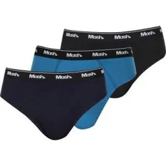 [1º Compra/9 meses] Kit Com 3 Cuecas Slip Mash Basic Cotton por R$1