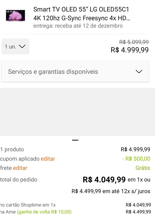 Imagem na descrição da promoção