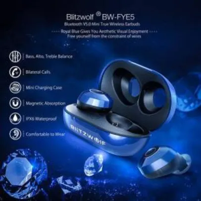 Fone De Ouvido Blitzwolf Bw-fye5 Bluetoothv5.0 Estéreo Sem Fio Recarregável(INTERNACIONAL)