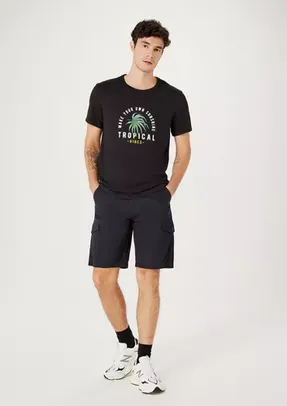 Bermuda Cargo Básica Masculina Em Sarja Hering AZUL/ PRETO/ Branco/ Cinza/Verde 