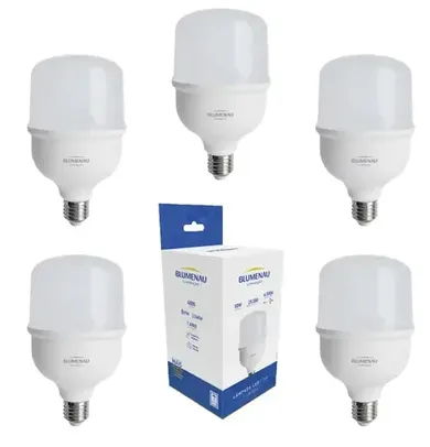 Kit 5 Lâmpadas Bulbo LED 50w 6500k Branco Frio Alta Potência  - Blumenau