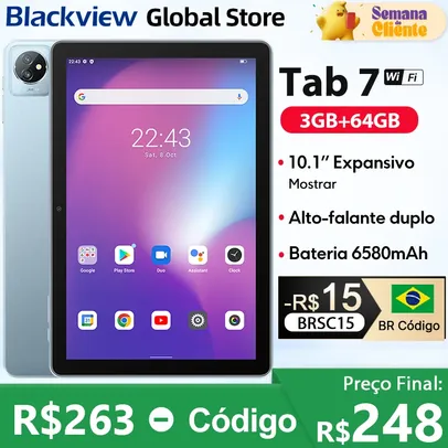 [Com taxa/ Gpay] Tablet 10.1" Blackview Tab 7 WiF