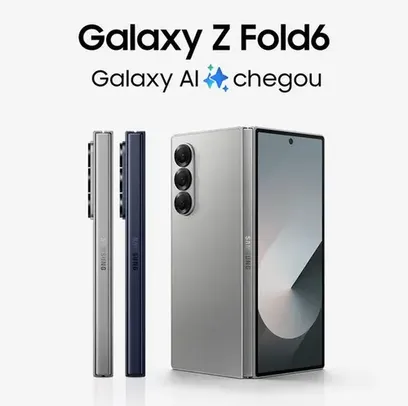  [PréRegistro/TrocaSmart] Celular Samsung Galaxy Z Fold6 5G, 512GB, 12GB RAM, Tela 7.6 + 6.3; Câm. Traseira 50+12+10MP, Frontal 10+4MP