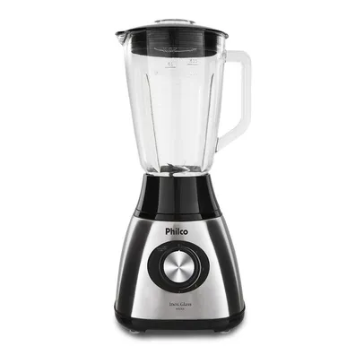 Liquidificador Inox Glass Preto/Prata 900W Philco 127V