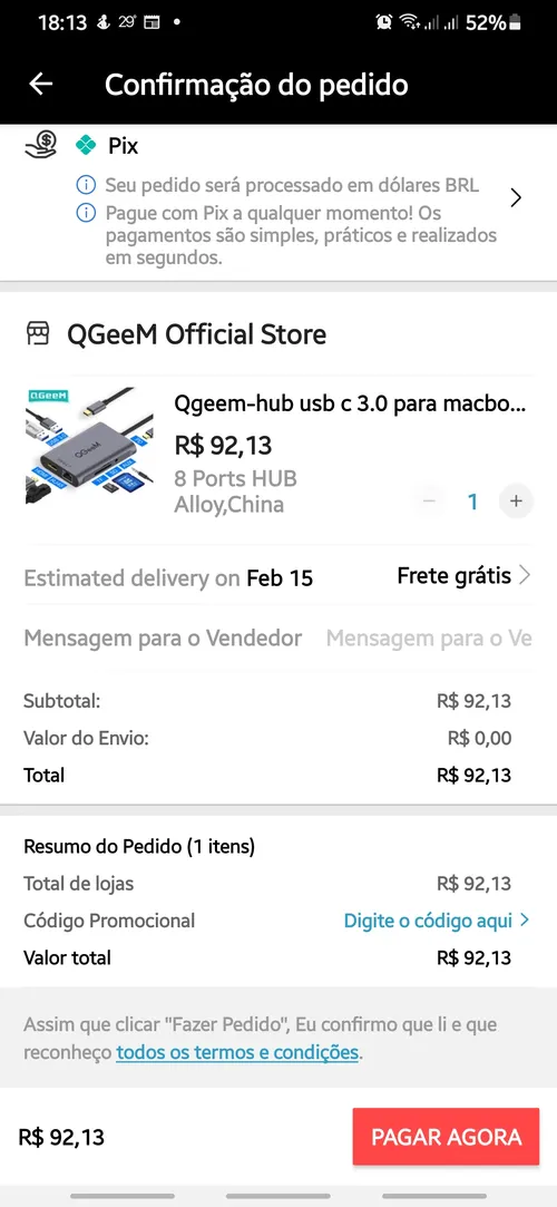 Imagem na descrição da promoção