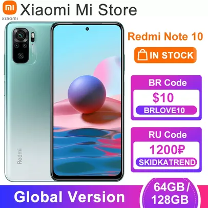Smartphone Xiaomi Redmi Note 10 4/64GB | R$ 951