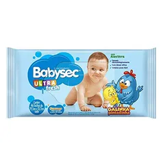 Toalhas Umedecidas Babysec Ultrafresh Galinha Pintadinha, Azul, 46 Unidades de 19,1x13,7 cm