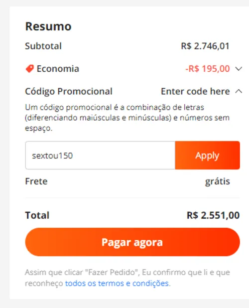 Imagem na descrição da promoção