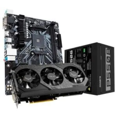 Kit Placa de Vídeo Asus TUF3 NVIDIA GeForce GTX 1660 SUPER + Fonte Gigabyte GP-P550B 550W + Placa-Mãe Gigabyte B450M S2H | R$3200