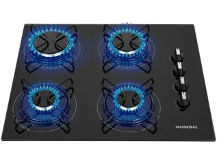 Cooktop 4 Bocas Mondial a Gás GLP Preto