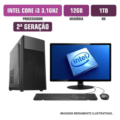 Computador Flex Computer Intel Core I3-2100 12Gb Hd 1Tb Com Kit Monito
