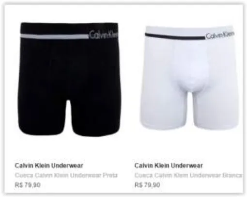 [Dafiti] 5 Cuecas Calvin Klein Underwear por R$ 99
