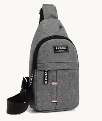 [Taxa Inclusa]  Mochila Casual de Nylon, Bolsa Transversal de Viagem ao Ar Livre, Bolsa de Peito Impermeável para Esportes