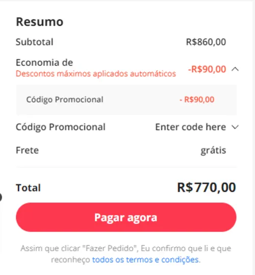 Imagem na descrição da promoção