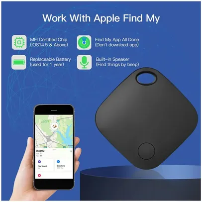 [Moedas] Smart Bluetooth GPS Tracker, Funciona com Find My App