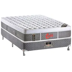 Cama Box Casal Castor Gold Star Light Stress Oxygen com Molas Ensacadas 73x138x188cm – Branco/Cinza