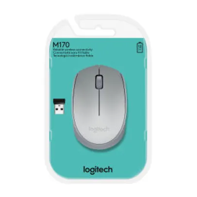 Saindo por R$ 33: Mouse Sem Fio Óptico Logitech USB M170 Prata | Pelando