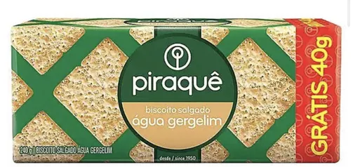 [APP | 5 POR 1] Biscoito Salgado Água Gergelim Piraquê | R$0,78