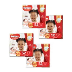 Kit de Fraldas Huggies Hiper Supreme Care XXG - 208 Unidades - R$ 170 (81 centavos por tira)